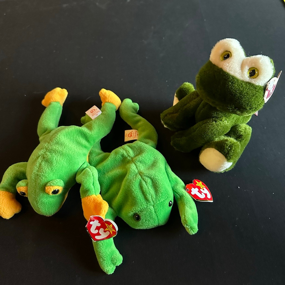 Baby Ty Green Frog Animals collectors set 3